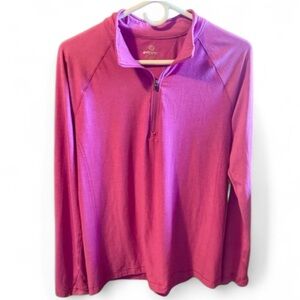 Pink Quarter-Zip Pullover Long Sleeve Top Women’s Size Large Activewear